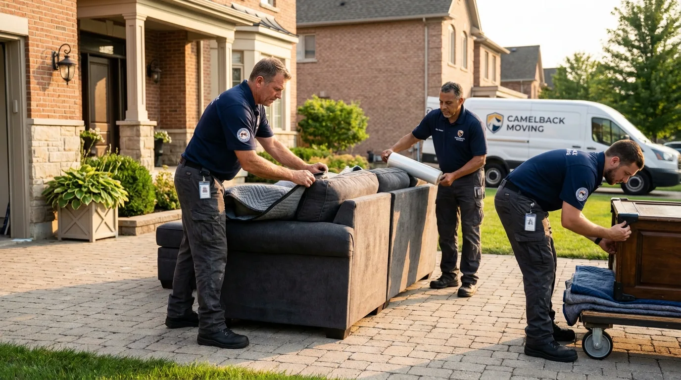 Large estate moving crew wrapping furniture in WaKeeney, KS