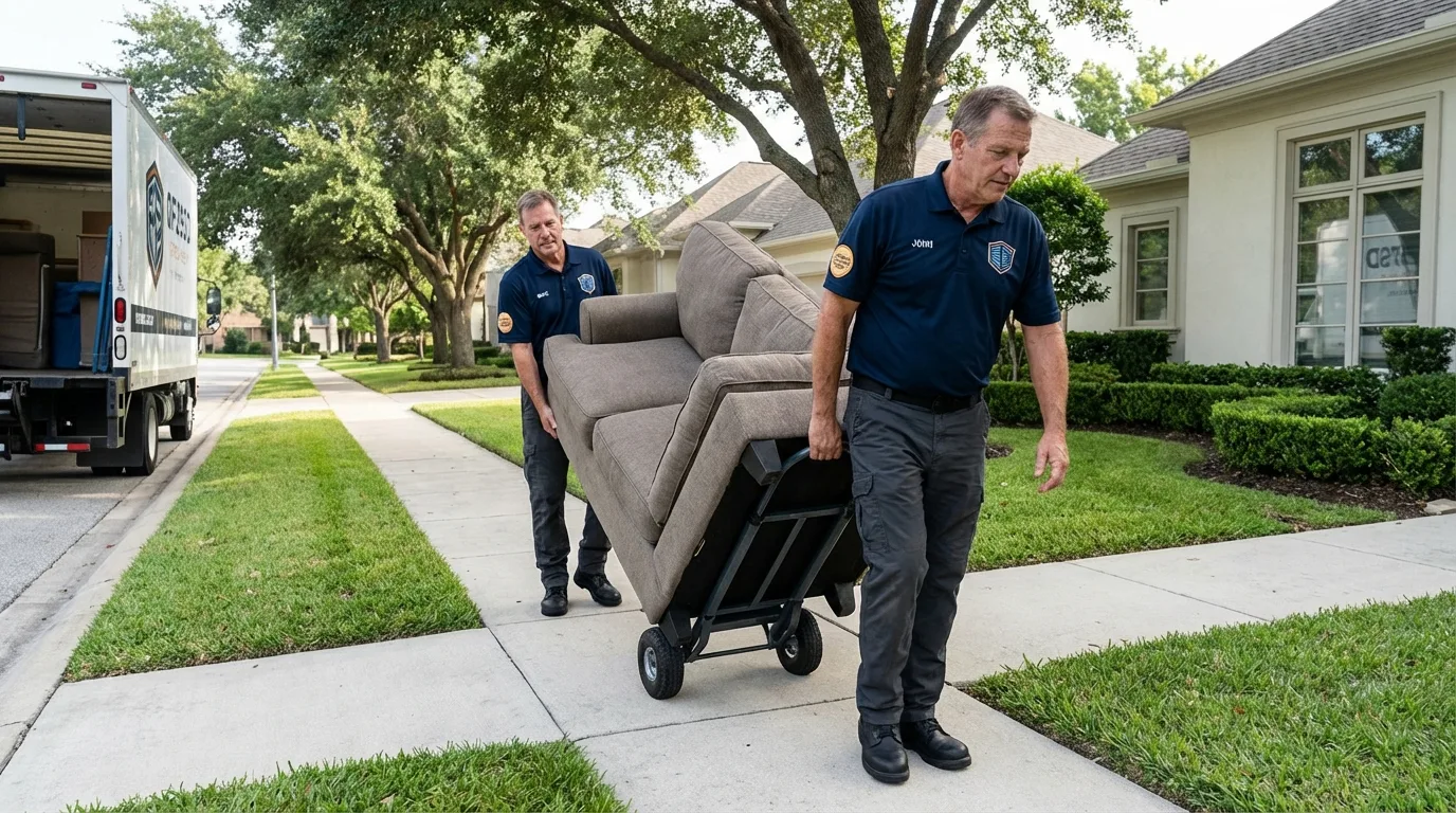 Local residential moving crew loading furniture in WaKeeney, KS